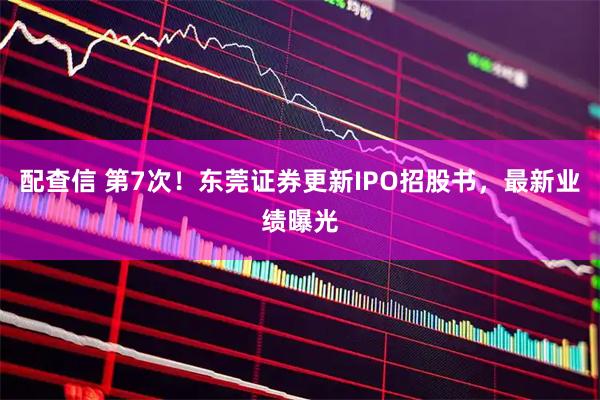 配查信 第7次！东莞证券更新IPO招股书，最新业绩曝光