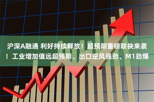 沪深A融通 利好持续释放！超预期重磅联袂来袭！工业增加值远超预期、出口逆风强劲、M1劲爆